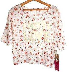 Nwt Ardene Cottagecore Floral Fine Knit Top Junior Girls Size XL